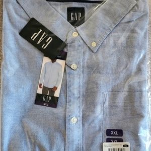 GAP Blue Long-sleeve Button-down Oxford Shirt